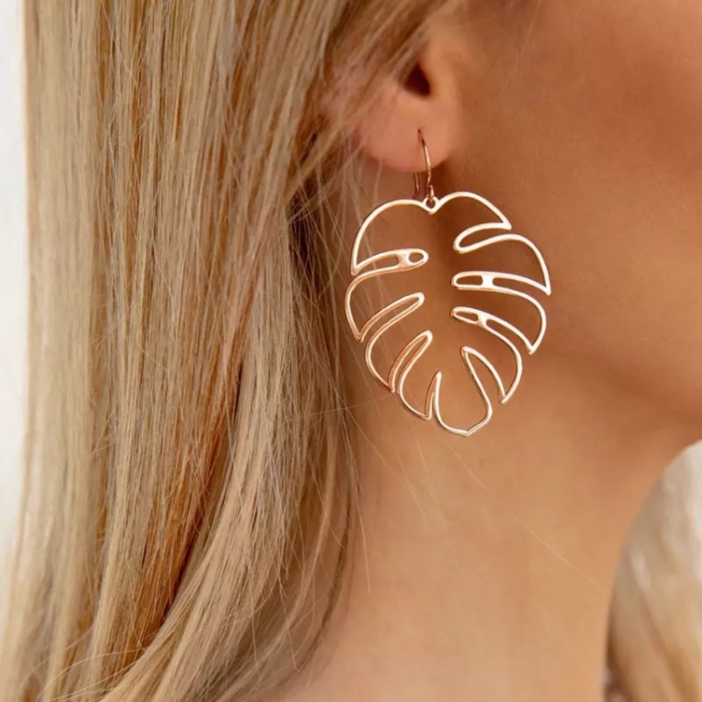 Rose Gold Palm Earrings
